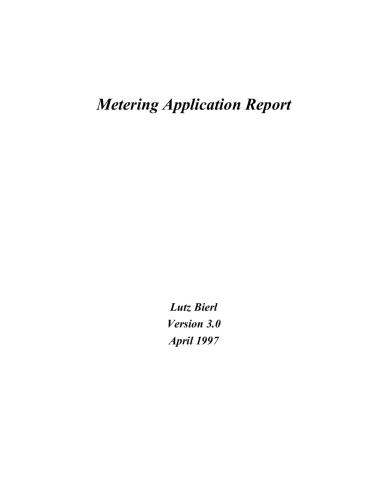 Metering Application Report