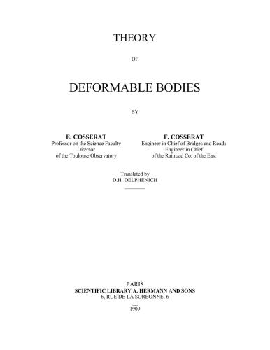 Theory of Deformable Bodies