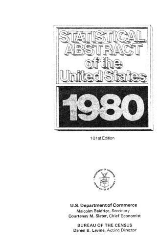 Statistical Abstracts of the United States 1980