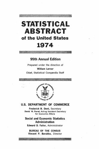 Statistical Abstracts of the United States 1974