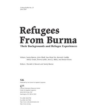 Refugees from Burma: Their Backgrounds and Refugee Experiences