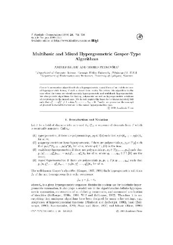 Multibase Gosper-type algorithms. JSC 1999