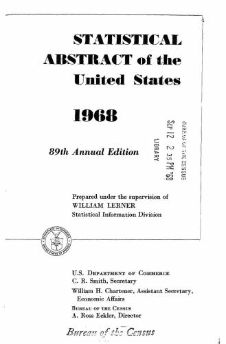 Statistical Abstracts of the United States 1968