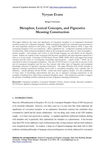 Metaphor, Lexical Concepts, and Figurative Meaning Construction