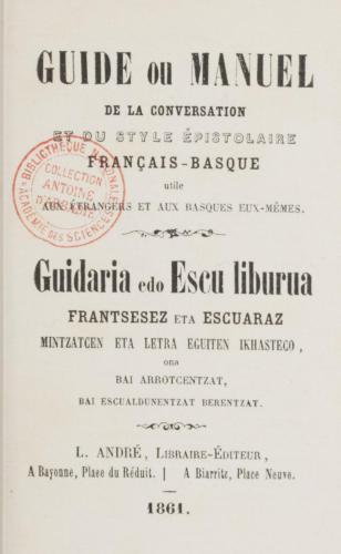 Guide ou manuel de la conversation et du style épistolaire français-basque