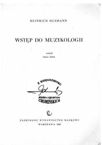 Wstęp do muzykologii