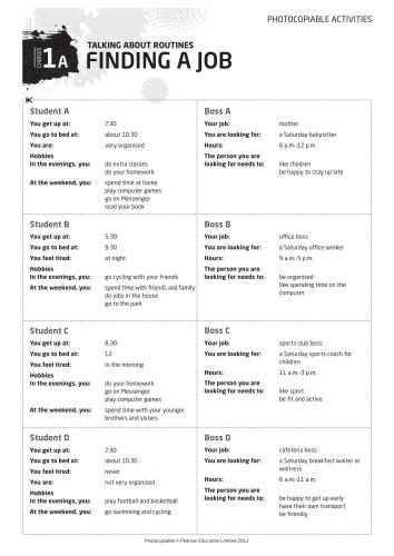 Choices Russia. Pre-Intermediate - Photocopiable Instructions Activities