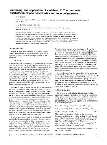 Lie theory and separation of variables 7. Harmonic oscillator in elliptic coordinates