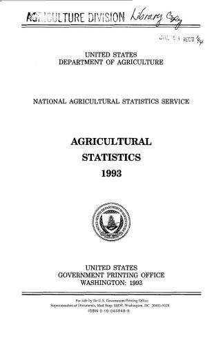 Agricultural statistics 1993