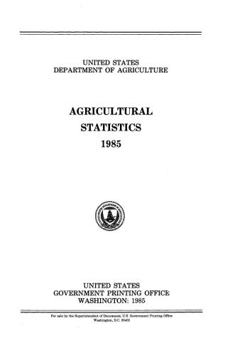 Agricultural statistics 1985