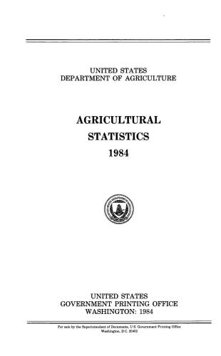 Agricultural statistics 1984