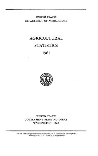 Agricultural statistics 1961