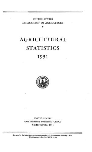 Agricultural statistics 1951