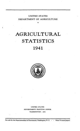 Agricultural statistics 1941