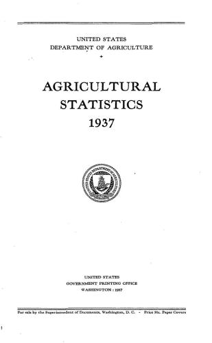 Agricultural statistics 1937