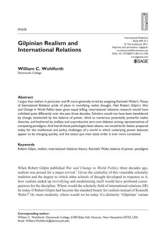 William, Gilpinian Realism and International Relations