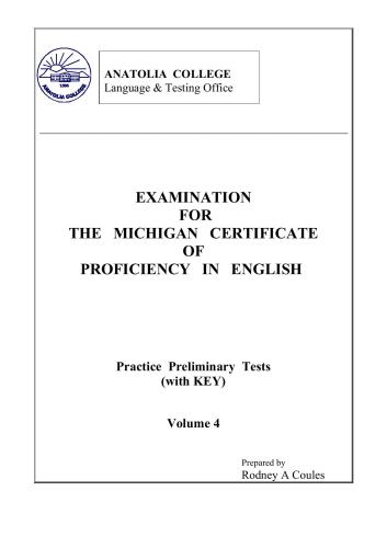 ECPE - Practice Preliminary Tests with KEY - Volume 4