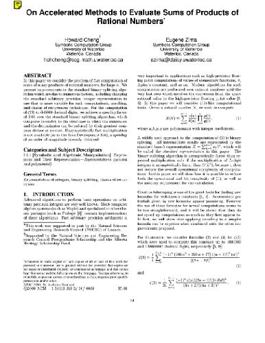 Acceleration of binary splitting 2000