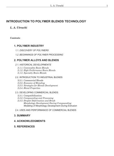 Encyclopaedic Dictionary of Commercial Polymer Blends