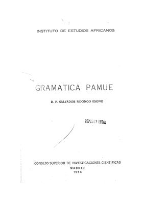 Gramática pamue (fang) / Грамматика языка фанг