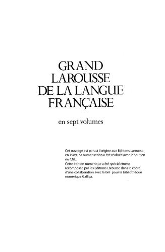 Grand Larousse de la langue française. Tom 5 (O-PSI)