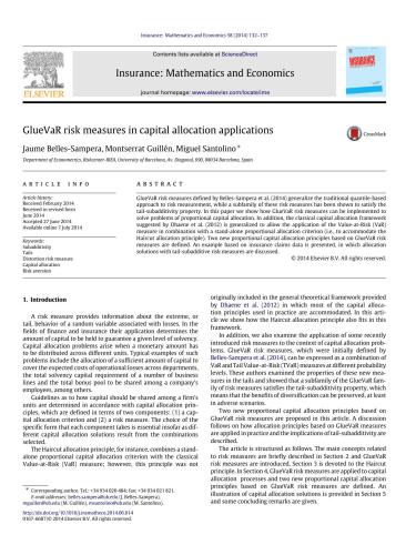 GlueVaR risk measures in capital allocation applications