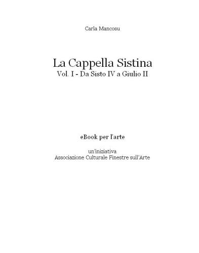 La Cappella Sistina Vol. I