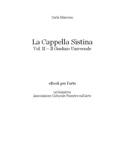 La Cappella Sistina. Vol. II