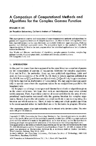 Comparison of methods for Gamma function