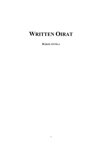 Written Oirat