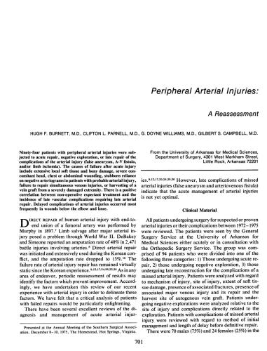 Peripheral Arterial Injuries