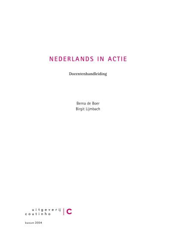 Nederlands in actie. Docentenhandleiding