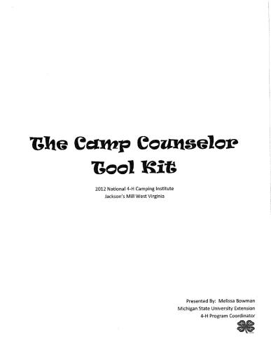 The Camp Counselor Tool Kit