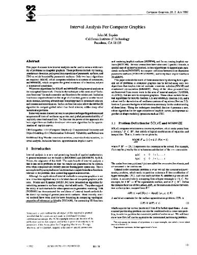 Interval analysis for graphics