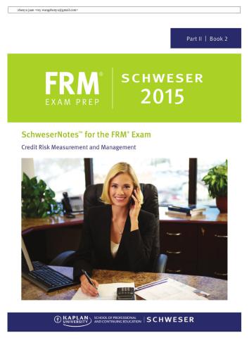 FRM Part II Book 2: Credit risk Measurement and management (2015 SchweserNotes)