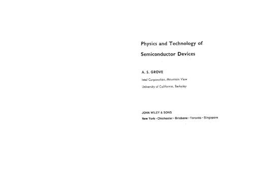 Physics and Technology of Semiconductor Devices