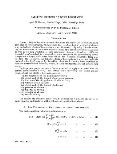 Ballistic effects of bore resistance