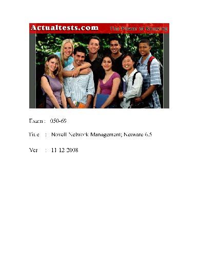 ActualTests Novell Network Management Netware 6 5 Exam 050690