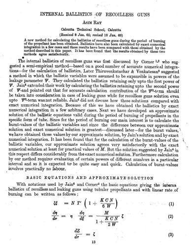 Internal Ballistics of Recoilless Guns