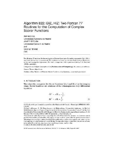 Algorithm 822. Complex Scorer functions