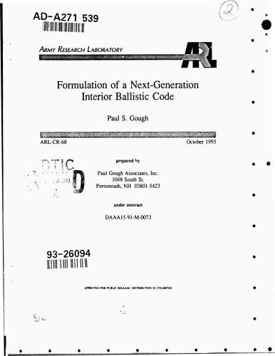 Formulation of next-generation interior ballistic code