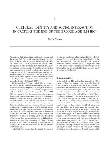 Cultural identity and social interaction in Crete at the end of the Bronze Age (LM IIIC)