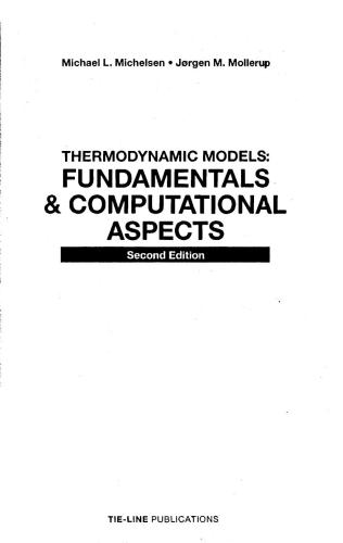 Thermodynamic model: Fundamentals & computational aspects