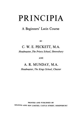 Principia - A Beginners' Latin Course