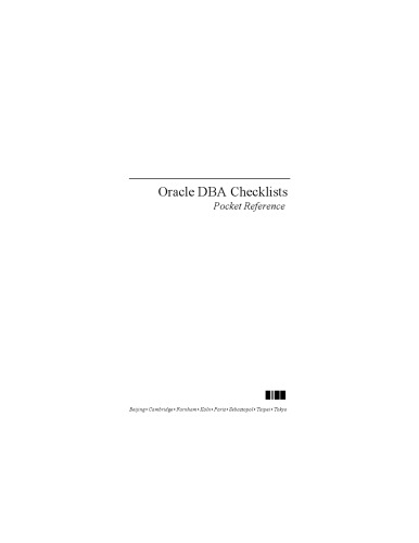 Oracle DBA Checklists Pocket Reference