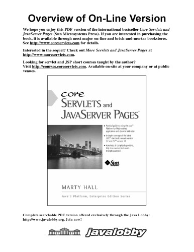 Core Servlets and JavaServer Pages