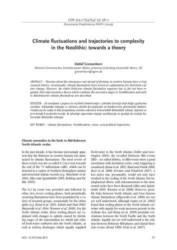 Climate fluctuations and trajectories to complexity in the Neolithic: towards a theory