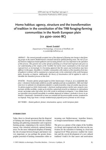 Homo habitus: agency, structure and the transformation of tradition in the constitution of the TRB foraging-farming communities in the North European plain (ca 4500-2000 BC)