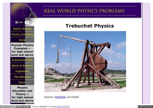 Trebuchet physics