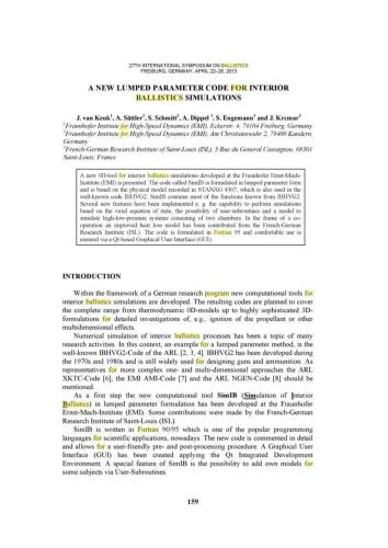 A new lumped parameter code for interior ballistics simulations